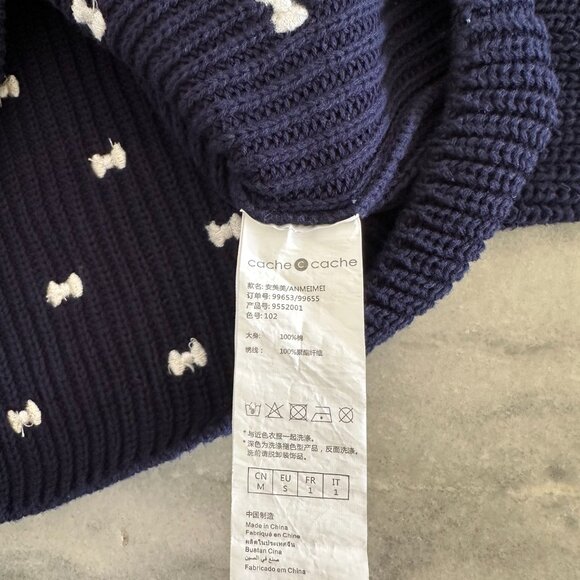 Coquette Girl Crop Embroidered Bow Sweater - Picture 6 of 9